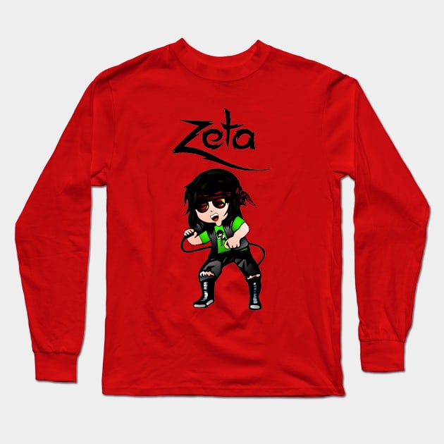 Zeta con camiseta verde Long Sleeve T-Shirt by Zeta